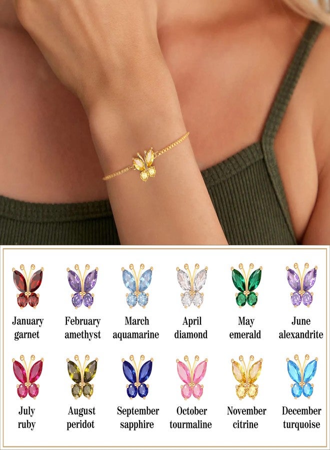 Sistble Christmas Gifts for Women Teens, Bracelets for Teen Birthstone Bracelet Dainty Butterfly Bracelet March Aquamarine Jewelry Anniversary Birthday Gifts for Daughter Granddaughter - Image 3